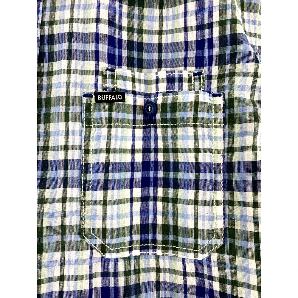 Buffalo David Bitton Multicolor Plaid Short Sleeve Button Up Shirt Mens Medium - Picture 2 of 9